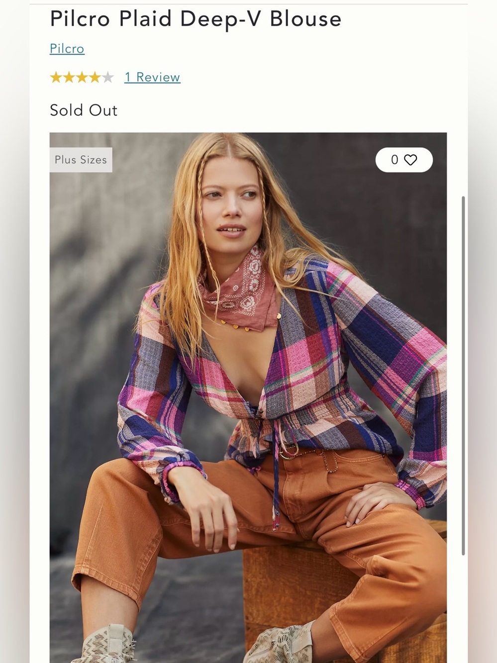 Pilcro plaid blouse
